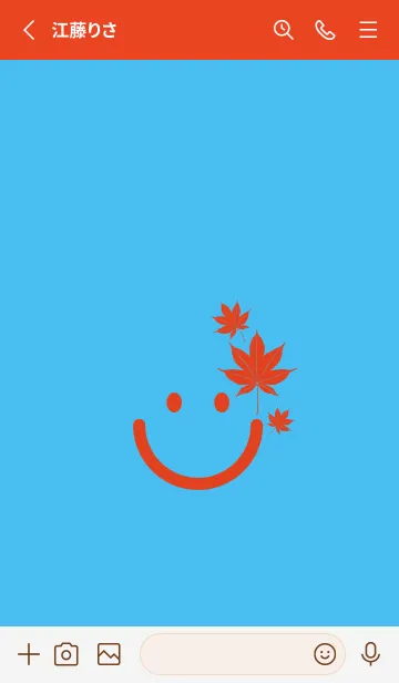 [LINE着せ替え] スマイル＆紅葉 パステルブルーの画像3