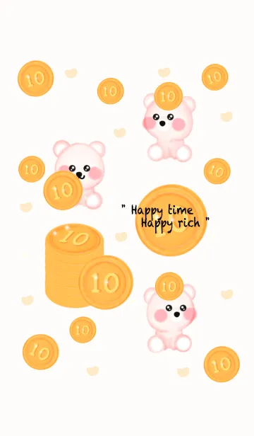 [LINE着せ替え] Happy rich bear 4の画像1