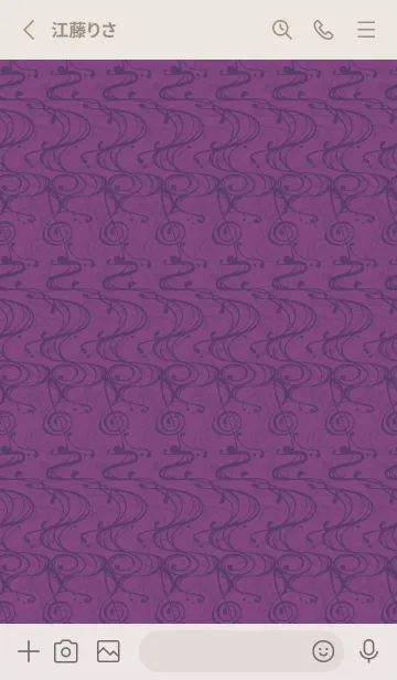 [LINE着せ替え] 和音 流水紋と五線とト音記号 茄子紺の画像2