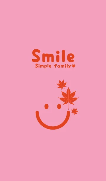 [LINE着せ替え] スマイル＆紅葉 フクシャピンクの画像1