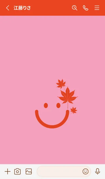 [LINE着せ替え] スマイル＆紅葉 フクシャピンクの画像3