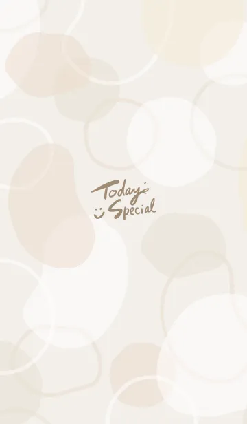 [LINE着せ替え] 丸と輪っか くすみ ベージュの画像1