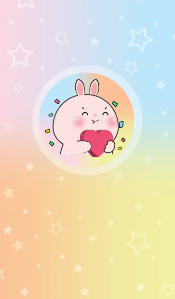 [LINE着せ替え] Simple Pink Rabbit & Pastel Theme (JP)の画像1