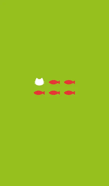 [LINE着せ替え] ねことおさかな(red&green)の画像1