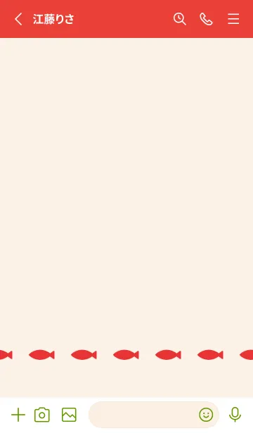 [LINE着せ替え] ねことおさかな(red&green)の画像3