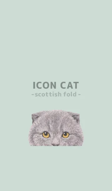 [LINE着せ替え] ICON CAT - スコティッシュ - PASTEL GR/03の画像1