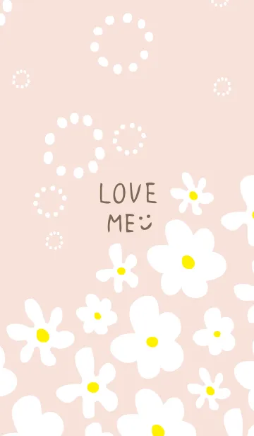 [LINE着せ替え] 白い花が可愛い ピンク4の画像1
