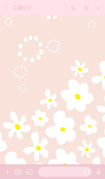 [LINE着せ替え] 白い花が可愛い ピンク4の画像2