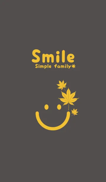 [LINE着せ替え] スマイル＆紅葉 消炭色の画像1
