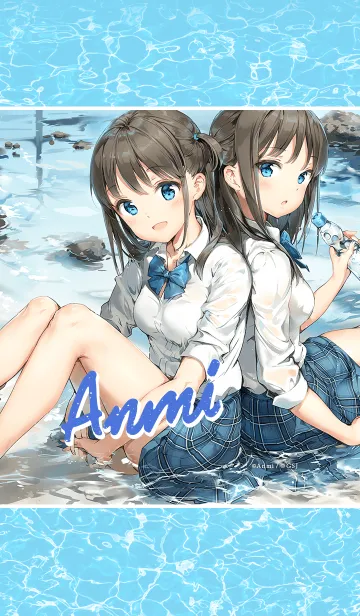 [LINE着せ替え] Anmi「海辺の双子」の画像1