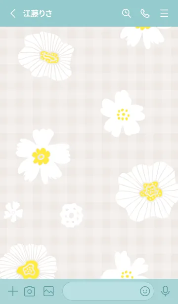 [LINE着せ替え] シンプル2 大人 白い花12の画像3