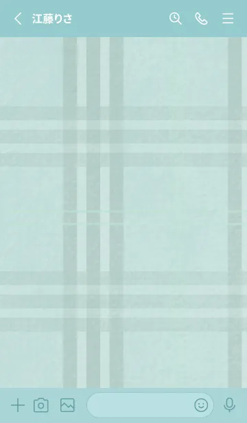 [LINE着せ替え] チェック柄 St 01 - アイボリー & ミントの画像3