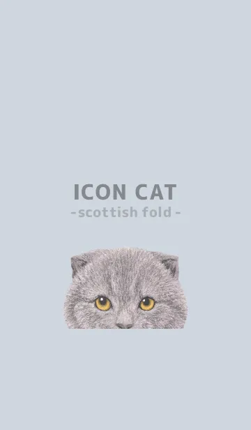 [LINE着せ替え] ICON CAT - スコティッシュ - PASTEL BL/03の画像1