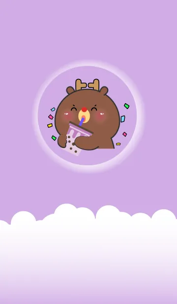 [LINE着せ替え] Simple Deer Love Purple Theme (JP)の画像1