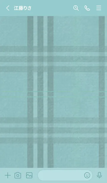 [LINE着せ替え] チェック柄 St 01 - ivory & mint (a)の画像3