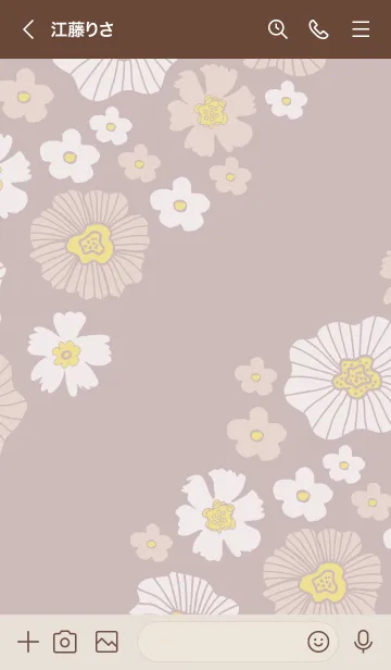 [LINE着せ替え] 白とベージュのお花 斜め23の画像3