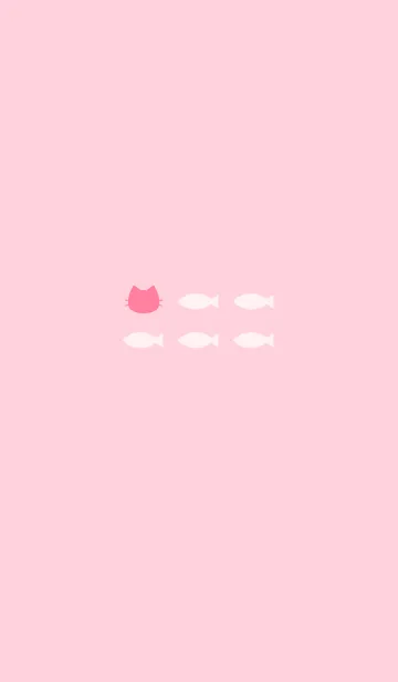 [LINE着せ替え] ねことおさかな(pink)の画像1