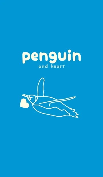 [LINE着せ替え] ペンギンとハート (Pale yacht blue)の画像1