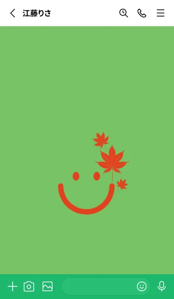 [LINE着せ替え] スマイル＆紅葉 Deep peep greenの画像3