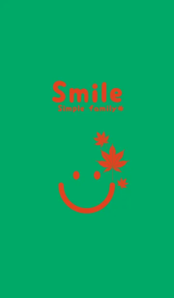 [LINE着せ替え] スマイル＆紅葉 エメラルドグリーンの画像1