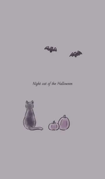 ハロウィンの夜の猫 -パープル-の着せ替えメイン画像