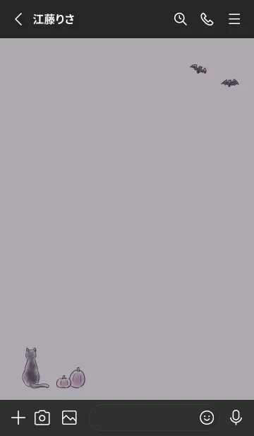 [LINE着せ替え] ハロウィンの夜の猫 -パープル-の画像3