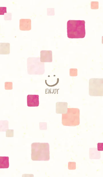 [LINE着せ替え] 水彩 ピンク 四角10の画像1