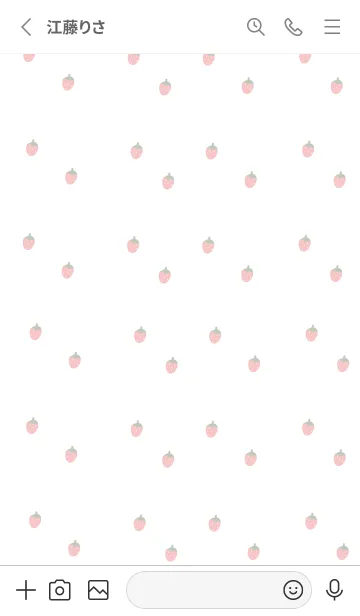 [LINE着せ替え] ホワイト。いちご。シンプル。の画像3