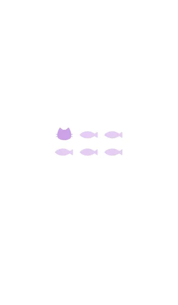 [LINE着せ替え] ねことおさかな(pastel purple)の画像1