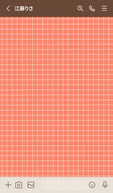 [LINE着せ替え] カラー方眼紙の着せかえ/朱色/ベージュの画像3