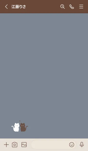 [LINE着せ替え] 白黒ねこさん。グレーブルーとブラウンの画像3