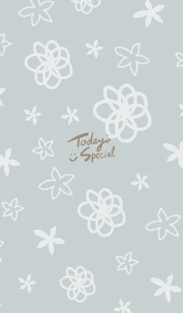 [LINE着せ替え] 白い花が舞う ブルー5の画像1