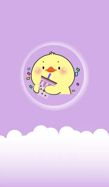 [LINE着せ替え] Simple Duck Love Purple Theme (JP)の画像1