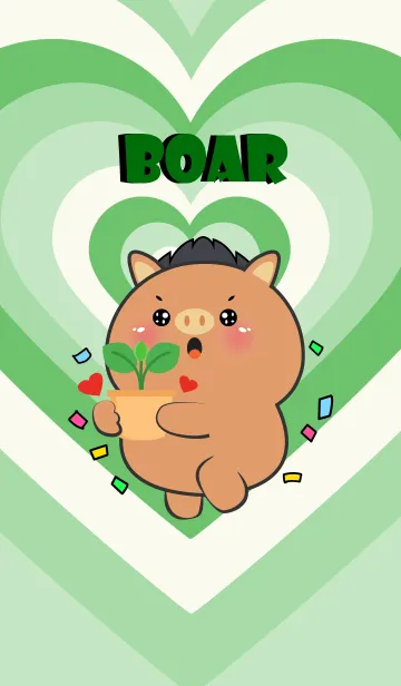 [LINE着せ替え] Boar Like Green Color Theme (JP)の画像1
