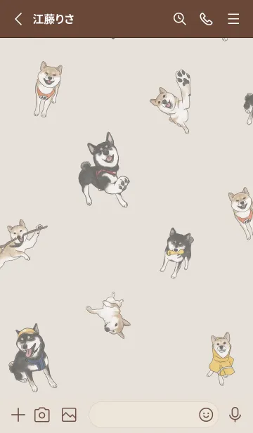 [LINE着せ替え] shibainu3 / dark beige .jpの画像3