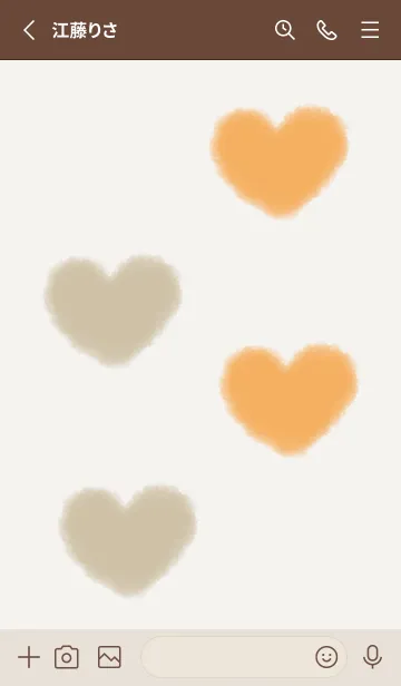 [LINE着せ替え] もこもこハート -オレンジ- 秋の画像3