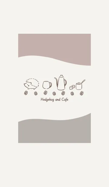 [LINE着せ替え] ハリネズミとカフェ -ピンクブラウン-の画像1