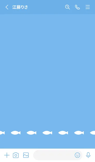 [LINE着せ替え] ねことおさかな(blue&white)の画像3