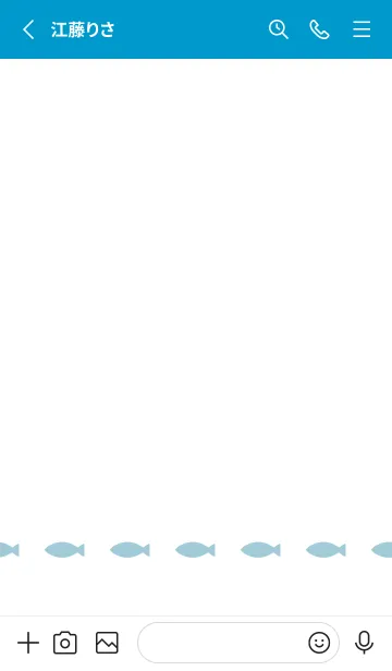 [LINE着せ替え] ねことおさかな(blue&white.)の画像3