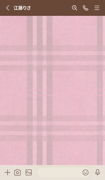 [LINE着せ替え] チェック柄 St 01 - くすみピンク 02の画像3