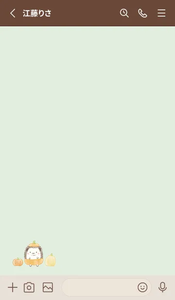 [LINE着せ替え] ハリネズミとハロウィン -グリーン-の画像3