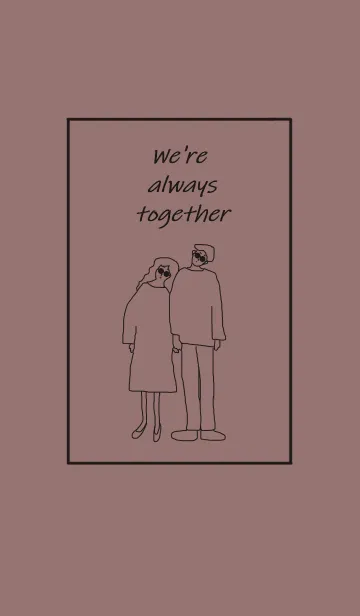 [LINE着せ替え] We're always together / brown blackの画像1