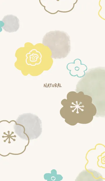 [LINE着せ替え] 花と水彩丸 グリーン23の画像1