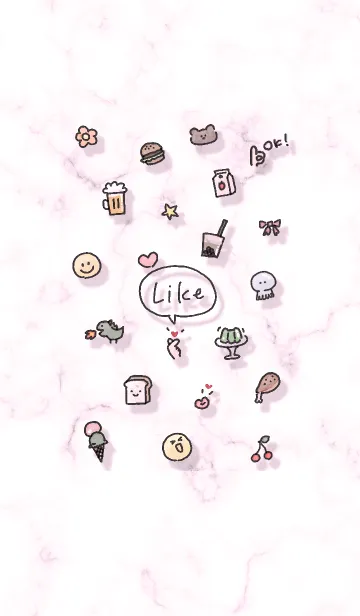 [LINE着せ替え] ハッピーアイコンとマーブル♥ピンク14_1の画像1