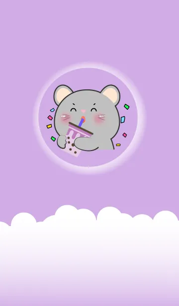 [LINE着せ替え] Simple Mouse Love Purple Theme (JP)の画像1