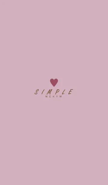 [LINE着せ替え] DUSKY PINK BROWN - SIMPLE HEART 5の画像1