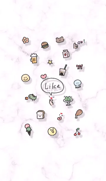 [LINE着せ替え] ハッピーアイコンとマーブル♥パープル13_1の画像1