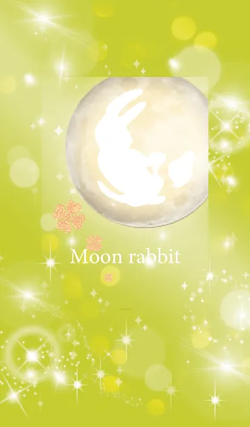 [LINE着せ替え] 黒と黄色 : 幸運の月と兎と四葉の画像1