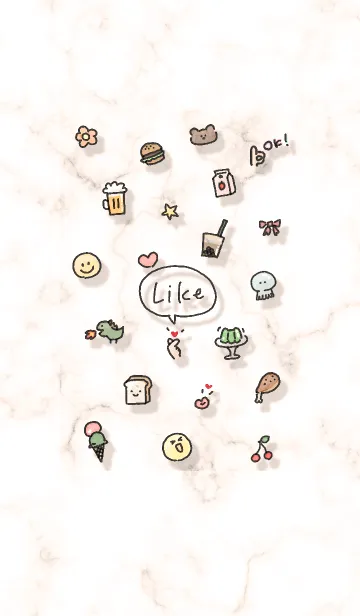 [LINE着せ替え] ハッピーアイコンとマーブル♥オレンジ12_1の画像1