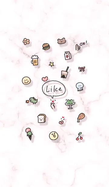 [LINE着せ替え] ハッピーアイコンとマーブル♥ピンク11_1の画像1